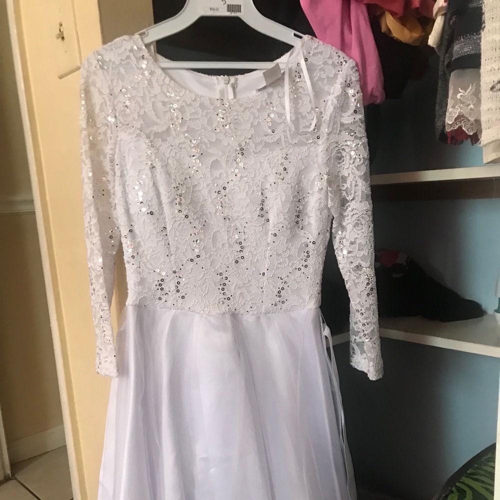 White glitter dress